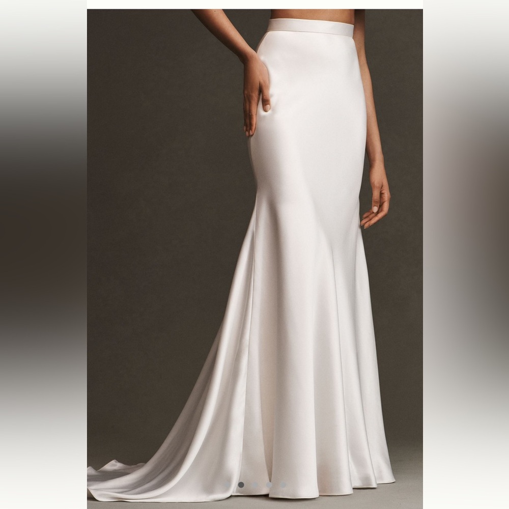 Watters 2-Piece Ivory Off-Shoulder Satin Dress - Picture 15 of 16